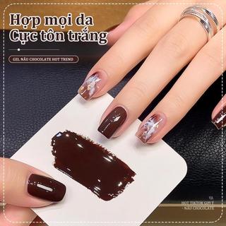 Miss Gooey Nail Gel Sơn Maill Phong Cách Nâu Sôcôla & Cà Phê Nâu Caramel Phù Hợp Với Mùa Đông Làm Trắng Da Tự Nhiên