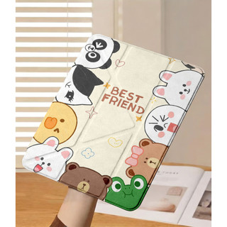 Ốp Lưng iPad A16 Air 4/5/6/7/8 Pro 11 Y-fold hình gấu trúc dễ thương cho iPad Gen 12 11 10 9 8 7 6 5 Mini 6/7