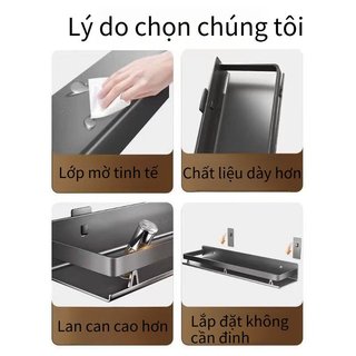 Giá đựng gia vị nhà bếp bằng thép Carbon Giá treo tường Chống dầu Kệ lưu trữ Máy khoan miễn phí