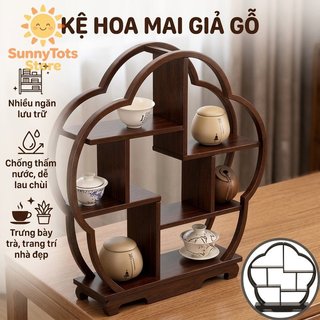 Khay đựng đồ đa ngăn bát giác Vintage Hạt gỗ nhựa trưng bày đám cưới Khay tráng miệng