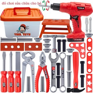 Bộ dụng cụ sửa chữa trẻ em Máy khoan điện Giả vờ chơi STEM Đồ chơi cơ khí giáo dục Tuổi 3 Plus