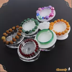 Tấm trưng bày vòng tay CHEESELY, Dụng cụ sắp xếp vòng tay tròn trong suốt, Vòng tay Acrylic thời trang Đạo cụ ảnh Giá trưng bày đồng hồ
