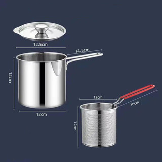 Nồi thép không gỉ nhỏ cho gia đình, có bộ lọc, tiết kiệm dầu, dùng được cho bếp từ