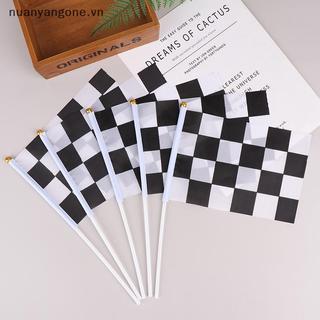 Nuanyangone.vn 10 Cái Và Cờ Vuông Trắng Tay Đua Cờ Vẫy Cờ Đua Cờ Xe Cờ Mới