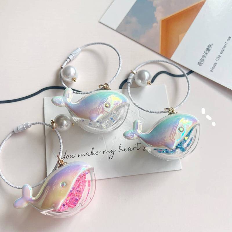 KUZHEN Cá Voi Dễ Thương Cá Heo Móc Khóa Động Vật Biển Búp Bê Kawaii Móc Khóa Xe Móc Chìa Khóa Phụ Kiện Dành Cho Nam Nữ Cặp Đôi Túi Trang Sức HOT