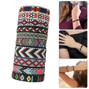 Unstop * 10 Chiếc Nhiều Màu Sắc Bohemian Dây Đeo Tay Dệt Vòng Tay Bện Dây Đeo Tay Trang Trí