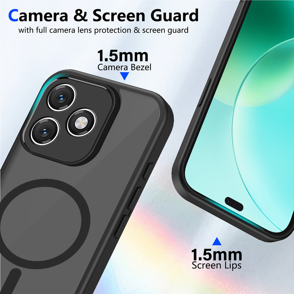 Ốp lưng Honor X5D Plus Vỏ thu hút từ tính màu đen mờ cho ốp điện thoại Honor X5D