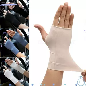 DAYBREAK 1 Cặp Găng Tay Chống Tia UV, Găng Tay Nửa Ngón Chống Nắng Thoáng Khí Chống Trơn Trượt, Găng Tay Không Ngón Tơ Băng Co Giãn Mềm Mùa Hè Ngoài Trời