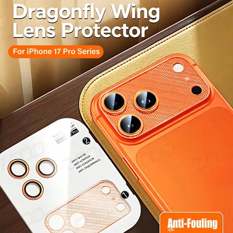 Kính bảo vệ camera iPhone 17 Pro Max/17 Pro/17PM, vòng kim loại, miếng dán kính, bảo vệ ống kính máy ảnh
