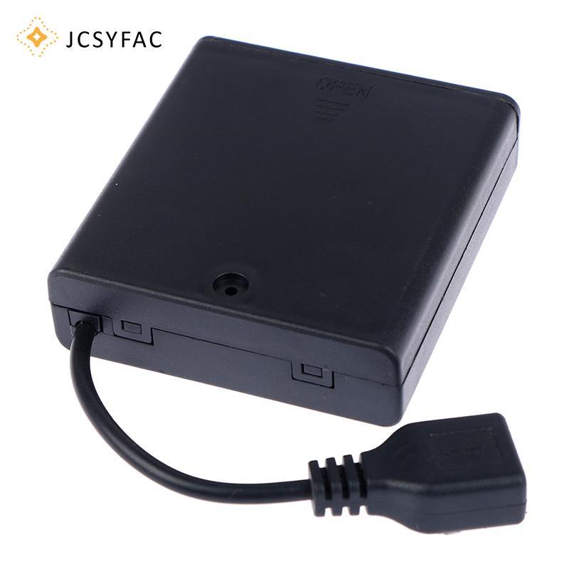 JCSYFAC 4 X AA USB Hộp Pin Cho 5V Dải Đèn USB Mini Nguồn Điện Mới