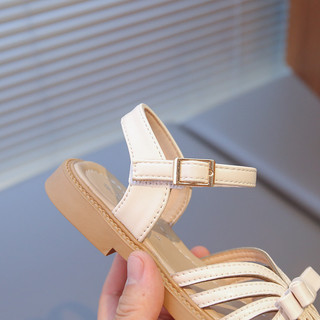 Bé Gái Xù Sandal Có Nơ Dễ Thương 2026 Mùa Hè Mới Cho Bé Đi Biển Chân Trần Giày Chống Trơn Trượt Thanh Lịch Retro Bé Gái Đi Học Đảng Giày