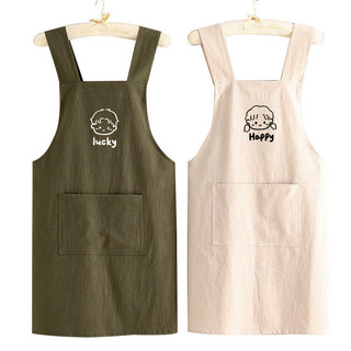 Tạp dề vải cotton kiểu Hàn Quốc, phù hợp cho nấu ăn trong gia đình, phục vụ tiệm hoa và làm móng, tạp dề cổ điển thoáng khí, chống bẩn và bền, có thể tùy chỉnh logo