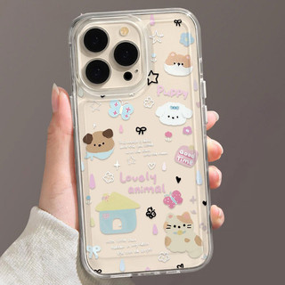 Ốp lưng iPhone trong suốt động vật nhỏ dễ thương chống sốc - Cho iPhone 7Plus/8Plus/11/12/13/14/15 Pro Max/X/XR/XS Max
