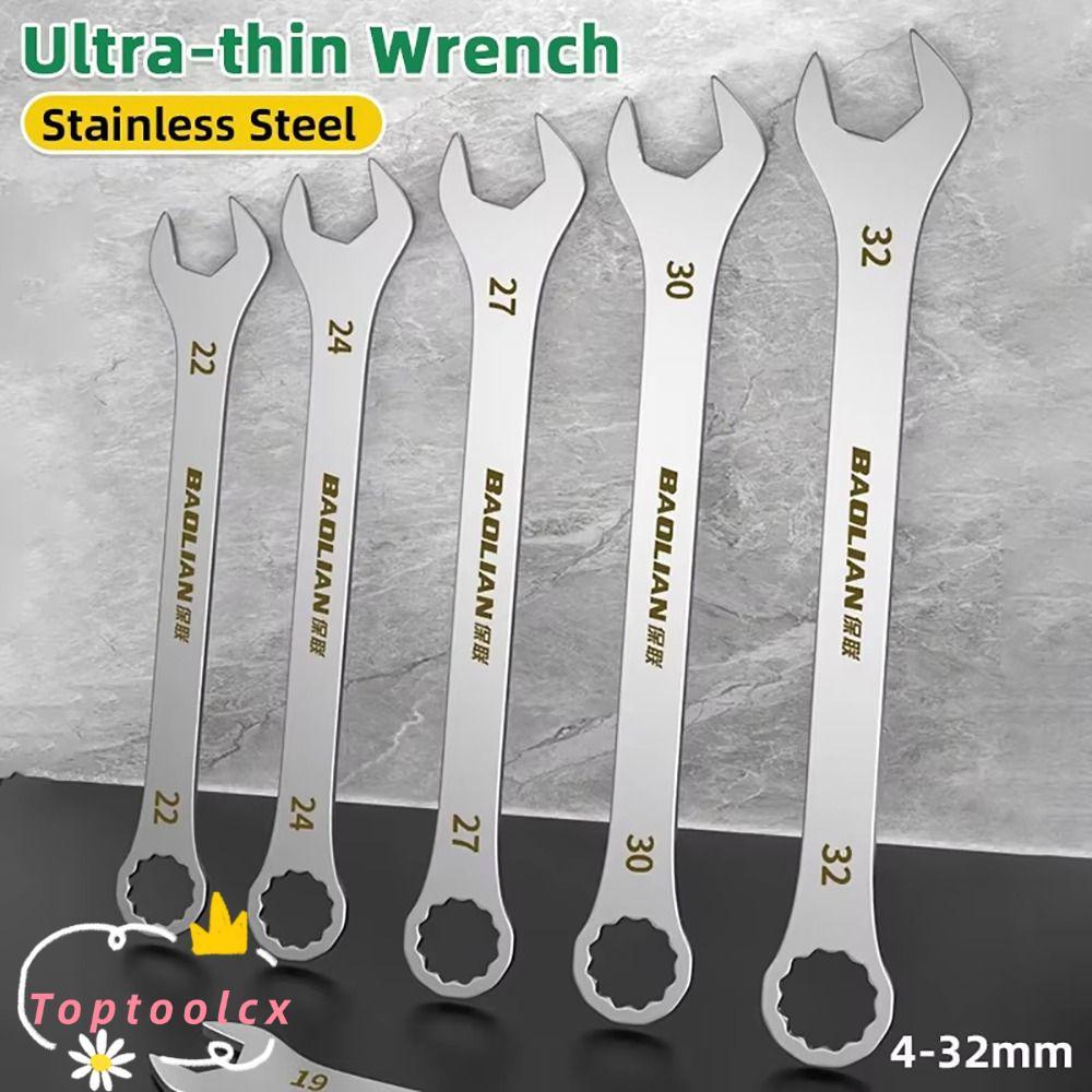 TOPTOOLCX 1 Cái Cờ lê Ratchet, Cờ lê mở siêu mỏng đa chức năng dày 3mm, Cờ lê mở hai đầu 5-32mm Dụng cụ sửa chữa ô tô xe đạp