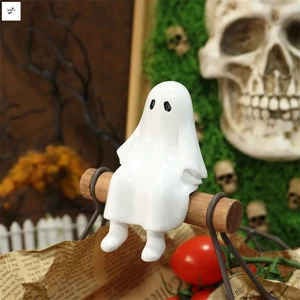 Ma Dễ Thương Halloween Trang Trí Dell-Sitting Little Ghost Nhựa Trang Trí Cho Sân Ngoài Trời Đồ Trang Trí Sân Vườn