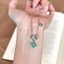 Ánh Sáng Pháp Sang Trọng Retro Cảm Giác Cao Cấp Paraiba Passepartout Vòng Cổ Bốn Lá Kim Cương-Study Tất Cả Trận Đấu Sang Trọng Cla