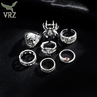 VRZ 7 Cái / bộ Punk Rắn Nhẫn Nữ Gothic Nhện Nam Trang Sức Thời Trang Quà Tặng Phụ Kiện HOT