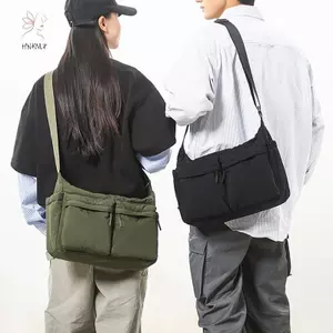 HNKMP Túi Messenger nhiều lỗ thông thường, túi đeo vai Nylon thời trang, túi xách lớn du lịch mua sắm, ví Tote