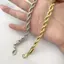 HNKMP Hip Hop Thép không gỉ Xoắn Dây Xích Nam Vòng Tay Retro Màu Vàng Vòng Tay Thời Trang Hợp Thời Trang Phụ Kiện Trang Sức.