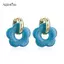 AqToCna Mới Nhiều Màu Trong Suốt Nhựa Acrylic Marbling Hoa Thả Bông Tai Nữ Thời Trang Tai Bule Trang Sức Quà Tặng AqToCna