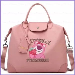 SQ11 Túi Vải Lotso Cho Nữ In Hình Dung Tích Lớn Gấu Dâu Túi Bảo Quản Đa Năng Túi Tote