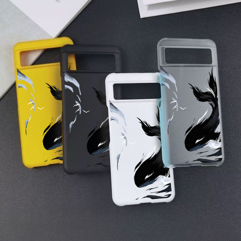 Mực Cá Voi Mỏng Cứng Mờ Ốp Lưng Điện Thoại Cho Google Pixel 11 Pro 10A 10 Pro XL 9A Pixel 8 7A 7Pro 6A 5A Quấn Nửa Google Pixel Cover