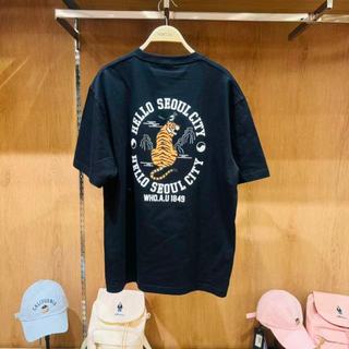 WHOAU Hello Seoul City Tiger in hình áo thun ngắn tay nam nữ