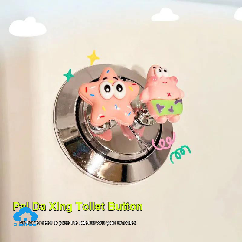 🌤️COD🌤️Spongebob Công Tắc Nhà Vệ Sinh Nút Tủ Tay Nắm Cửa Nhà Vệ Sinh Máy Bơm Nước Nắp Bấm Nút Trang Trí