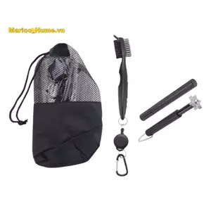 Bộ dụng cụ làm sạch câu lạc bộ Golf, Bàn chải chơi gôn có thể thu vào và 2 máy mài rãnh câu lạc bộ golf cho U & V-Grooves, Bộ dụng cụ làm sạch câu lạc bộ golf