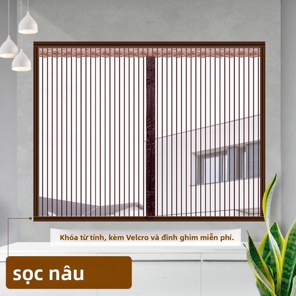 Mùa Hè Velcro Chống Muỗi Rèm Cửa Phân Vùng Rèm Nam Châm Tự Hấp Thụ Hộ Gia Đình Phòng Ngủ In Mã Hóa
