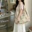 Pháp Retro Tranh Sơn Dầu Hoa Hồng Túi Tote Phong Cách Lười Dung Tích Lớn Túi Đeo Vai Sinh Viên Đi Lại Túi Nách