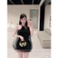 ĐẦM LƯỚI ĐEN CỔ YẾM ĐÍNH HOA BYJOLIE