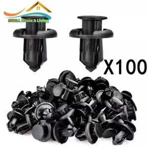 100x Kẹp đinh tán Nylon màu đen cho người giữ cản trước và sau