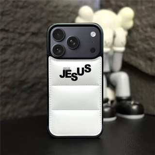 Áo khoác Cotton lấp đầy jesus Cặp đôi kinh doanh Vỏ điện thoại cho iPhone 17 16 15 14 13 12 11 Pro Max