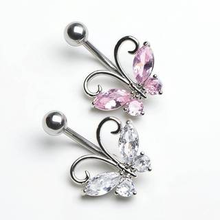 STHB Zircon Bướm Trang Sức Cơ Thể 1 Vòng Bụng Không Gây Dị Ứng Rốn Nhẫn Dành Cho Nữ Thanh Thiếu Niên Thời Trang Hàng Ngày VN