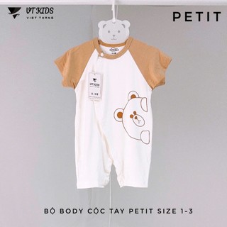 Bộ Body  Cộc Tay PETIT Size 1-3 cho bé sơ sinh với thiết kế đáng yêu phù hợp cho trẻ VT KIDS