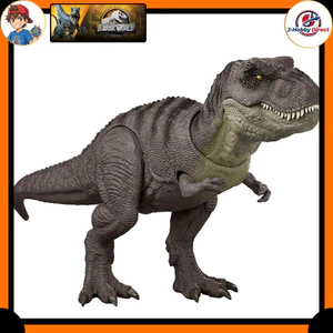 Mattel Jurassic World Large Interactive T-Rex Dinosaur Action Figure — Movable Kids' Toy, Green