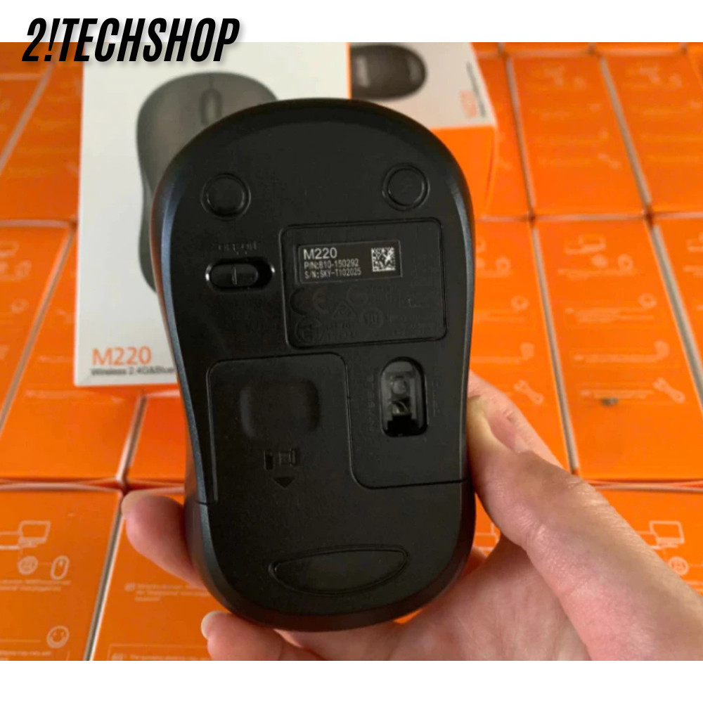 Chuột Không Dây Ateck M220 Silent Màu Đen - Giảm Ồn 90%, Kết Nối USB + Bluetooh, tặng pin, BH 6T