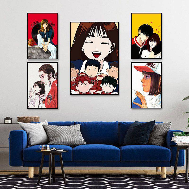 Akagi Haruko Canvas Poster Slam Dunk Anime Không Khung Chống Thấm Nước HD In Nghệ Thuật Treo Tường Cho Phòng Ngủ Trang Trí Nhà