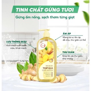 [COMBO 3 CHAI] Nước Rửa Chén Bát TopGia Chai 1Kg Chiết Xuất Tự Nhiên, Dịu Nhẹ, An Toàn Cho Da Tay