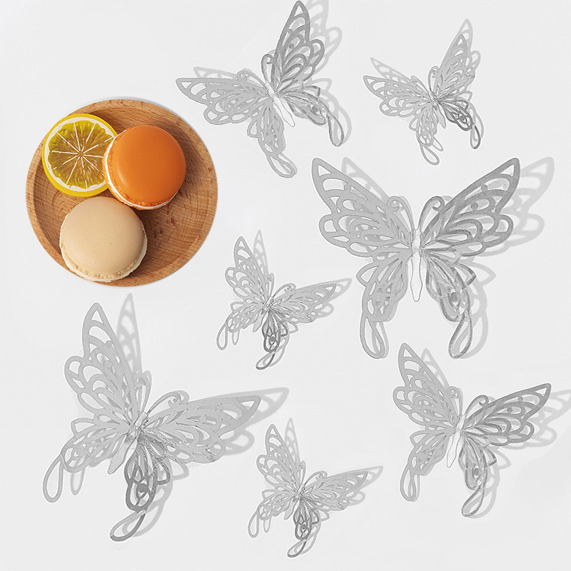 🌤️COD🌤️Set 12 miếng dán hình bướm 3D trang trí tường, cửa sổ, sinh nhật, bánh kem, DIY