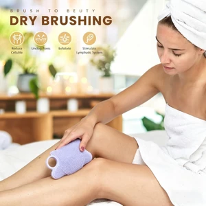 Ướt Khô Da Bàn Chải Cơ Thể Lợn Tự Nhiên Lông Khô Tẩy Tế Bào Chết Massage Toàn Thân Làm Sạch SPA Dụng Cụ Cho Cellulite Lymphatic Drainag