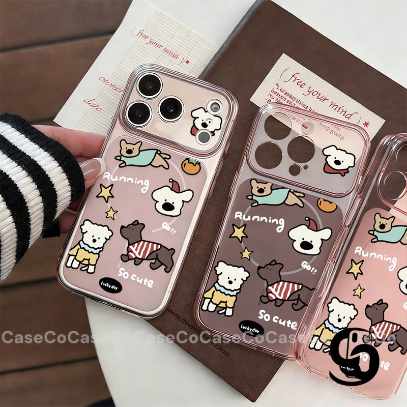 Ốp Lưng Cho IPhone 13 15 12 16 11 17 14 Pro Max 16 15 Plus 17Air Phim hoạt hình Puppy siêu mỏng bìa mềm mờ