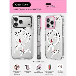 CASECASE X Dalmatian 's Day Out Case HỒNG CAMERA RING EDITION Tác động Vỏ hút từ tính trong suốt cho iPhone 17 / 16 / 15 / 14 / 13 Pro Max Air với bao bì cao cấp