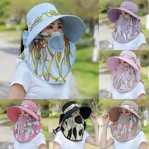Mũ rộng vành thoáng khí cho nữ, thiết kế chống tia UV với mặt nạdetachableđể dễ dàng vệ sinh, phù hợp làm việc ngoài trời mùa hè.