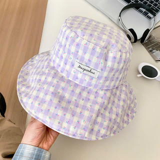 Mũ Hoa Nhí Pastel Vành Rộng Chống Nắng Mùa Hè, Mũ Bucket Có Dây Buộc Chống Gió, Vải Thoáng Mát