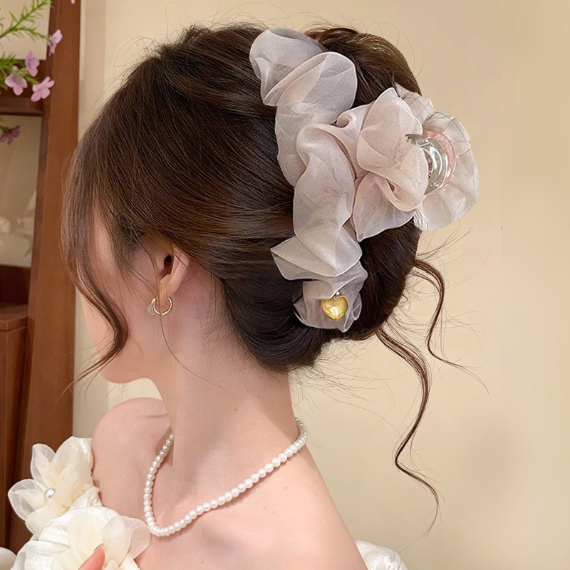 Nơ kẹp tóc Hàn Quốc giả ngọc trai, thời trang cho tóc