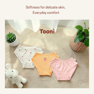 Combo 3 quần chip tam giác Toonì chất Modal mềm mịn kháng khuẩn cho bé gái 10-40kg Bubbybaby-GV