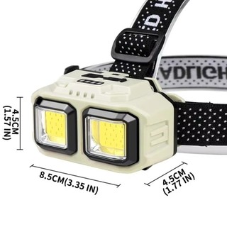 FANGHUI Đèn pha mạnh mẽ, Đèn pha LED COB có thể sạc lại USB chống nước, HX-816 4 cấp độ ánh sáng Tìm kiếm Đèn lồng Cắm trại Sử dụng