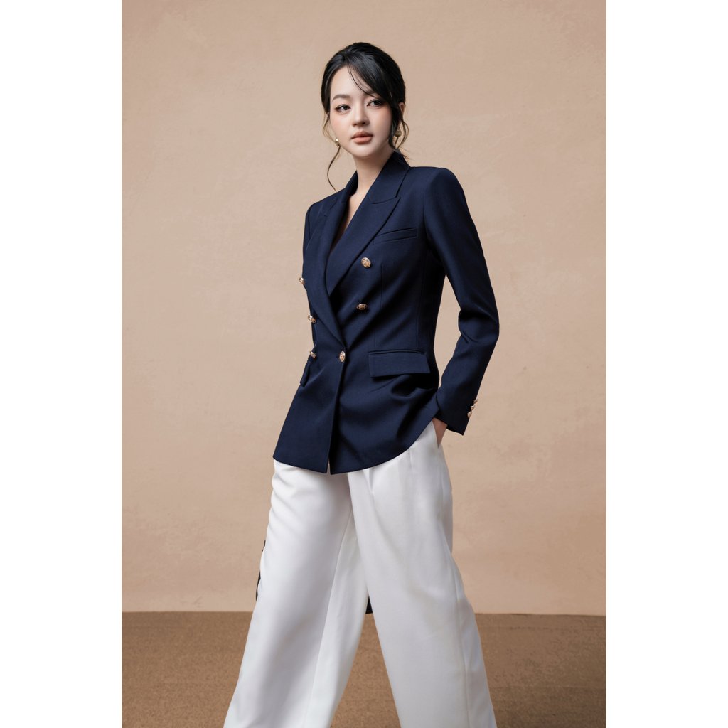 Blazer nữ ELLA DORA 6 cúc form ôm suông thiết kế cổ ve thanh lịch dễ mặc phong cách công sở [V26]